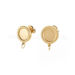 Ion Plating(IP) 304 Stainless Steel Stud Earring Findings&nbsp;STAS-N097-249LG