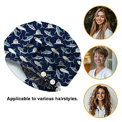 2Pcs 2 Colors Cotton Adjustable Printed Bouffant Hats Working Caps for Women Men&nbsp;AJEW-DR0002-25A