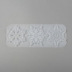 クリスマスDIYスノーフレークシリコンペンダントモールド  レジン型  UVレジン用  エポキシ樹脂ジュエリー作り  ホワイト  230x88x7.5mm&nbsp;X-DIY-P006-31
