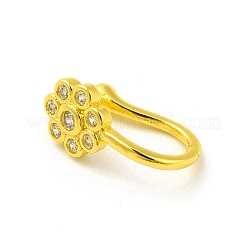 Clear Cubic Zirconia Flower Clip on Nose Rings&nbsp;AJEW-F059-10G