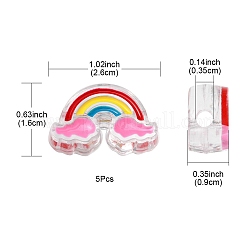5Pcs Transparent Acrylic Enamel Beads&nbsp;OACR-YW0001-31B