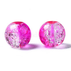 Transparent Crackle Baking Paint Glass Beads&nbsp;DGLA-N033-10