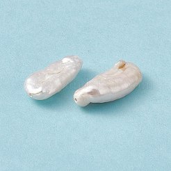 バロック天然ケシパールビーズ  長方形  貝殻色  21.5~23.5x9~9.5x5~5.5mm  穴：0.6mm&nbsp;PEAR-N020-H05