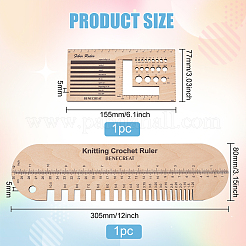 Oval & Rectangle Wooden Knitting Needle Gauge & Yarn Wrap Guide Board&nbsp;DIY-WH0033-88
