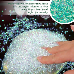 取り外し可能なプラスチックビーズ  ブレスレット ネックレス用  洋服アクセサリー  コラム  ターコイズ  3mm&nbsp;DIY-WH0430-683A-06