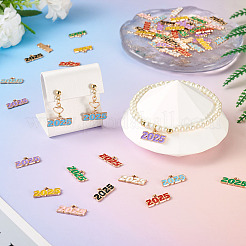 64Pcs 8 Colors Alloy Enamel Pendants&nbsp;ENAM-PJ0001-14