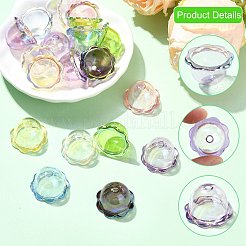 35Pcs 7 Colors UV Plating Acrylic Bead Caps&nbsp;OACR-CJ0002-36