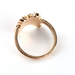 合金リング  エナメルリング付き  ゴールドカラー  蝶  レッドオレンジ  1.5mm  内径：16mm&nbsp;RJEW-WH0002-08