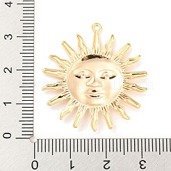 ラックメッキ真鍮チャーム  太陽のチャーム  18KGP本金メッキ  33x30.5x2mm  穴：1.4mm&nbsp;X-KK-M261-07G