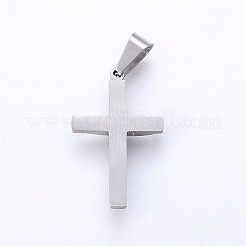 変色しにくい304ステンレススチールペンダント  クロス  ステンレス鋼色  32x20x5mm  穴：10x5mm&nbsp;LS-STAS-H459-18P