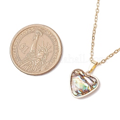 Natural Paua Shell Pendant Necklaces&nbsp;NJEW-JN05141-02