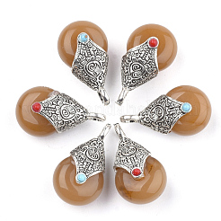Tibetan Style Resin Pendants&nbsp;RESI-T022-16