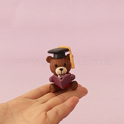 クリエイティブなミニチュアかわいいクマの人形の家の装飾  ミックスカラー  32x30x47mm&nbsp;PW-WG4CDDB-01