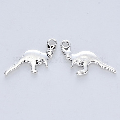 合金のチベット風チャーム  カドミウムフリー＆鉛フリー  カンガルー  アンティークシルバー  12x26x2mm  穴：2mm&nbsp;X-TIBE-R316-070AS-RS