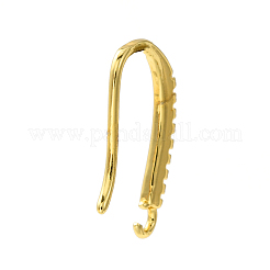 Rack Plating Brass Pave Cubic Zirconia Earring Hooks&nbsp;KK-O143-18G