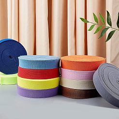 超幅広の厚手の平らなゴムバンド  ウェビング衣類縫製アクセサリー  シャンパンイエロー  30mm&nbsp;EC-WH0016-A-S029