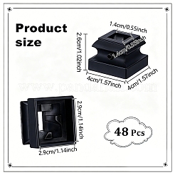 鉄製の階段手すりベース  ブラック  正方形  40x40x26mm&nbsp;IFIN-WH0071-69A