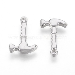 変色しにくい201ステンレススチールペンダント  ハンマー  ステンレス鋼色  19x12x3mm  穴：1.5mm&nbsp;STAS-O118-62P