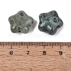 ピカソの不透明ガラスビーズ  スター  士官候補生ブルー  15~15.5x15.5~16x8~8.5mm  穴：1~1.5mm  約213個/ポンド&nbsp;SEED-N012-08J