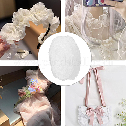 レースのトリム  ポリエステルレースリボンエッジトリミング  ミシンとブライダルの結婚式の装飾用  25x1mm&nbsp;DIY-WH0304-082B