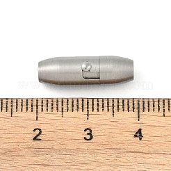 変色しない304ステンレススチール製ロックチューブマグネット留め具  マットなスタイル  オーバル  ステンレス鋼色  19x6mm  穴：3mm&nbsp;X-STAS-F194-20P