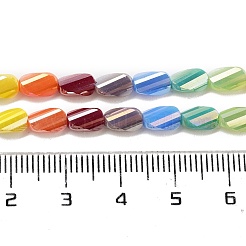電気メッキガラスビーズセット  多面カット  ティアドロップ  ミックスカラー  7.5x4.5x3.5mm  穴：1mm  約28個/連  7.83インチ（19.9cm）&nbsp;EGLA-C004-12