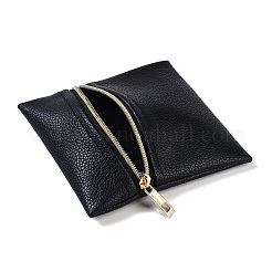 合成皮革ジュエリー収納ジッパーバッグ  ピアス用  リング  ブレスレット  正方形  ブラック  10x10x0.7cm&nbsp;ABAG-G016-01B-05