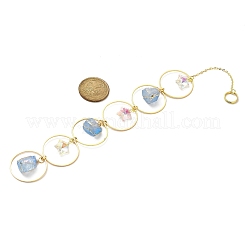 Wire Wrapped Nuggets Natural Quartz & Ring Hanging Ornaments&nbsp;HJEW-JM023400