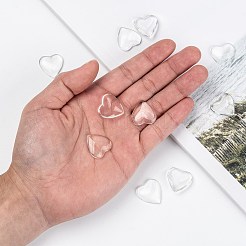 Transparent Glass Heart Cabochons&nbsp;GGLA-R021-20mm