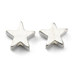 真鍮ビーズ  スター  銀色のメッキ  8x3mm  穴：1.8mm&nbsp;X-PJ-TAC0001-26B-S