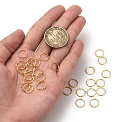 真鍮製オープンタイプ丸カン  鋸で切ったシームレスな丸型  カドミウムフリー＆鉛フリー  ゴールドカラー  10x1mm  18ゲージ  内径：8mm  穴：8mm  約2631個/500g&nbsp;KK-M165-10mm-01G-RS
