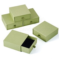 紙製ジュエリー梱包引き出しボックス5個  正方形  ダークシーグリーン  9.5x9.5x3.8cm&nbsp;CON-TA0001-34A