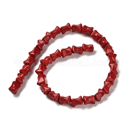 合成ハウライトビーズ連売り  染め  骨  ファイヤーブリック  13x9~10x9~10mm  穴：1.6mm  約367個/500g&nbsp;TURQ-F018-10