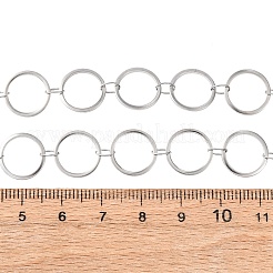 304 Stainless Steel 12MM Ring Link Chain Necklaces&nbsp;NJEW-P343-01C-P