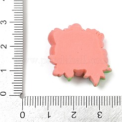 不透明樹脂の花のカボション  牡丹  トマト  24x27.5x8.5mm&nbsp;LS-RESI-R463-02D