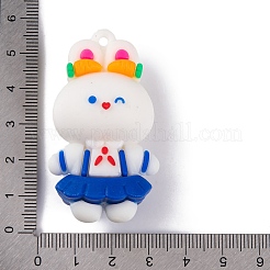 人形 PVC プラスチック ペンダント  兎  52.5x27x23.5mm  穴：3mm&nbsp;KY-S172-15A