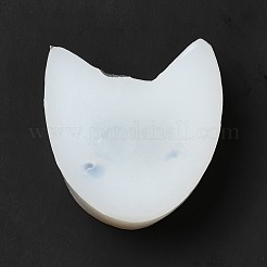 ハロウィーンダブルデビル猫ヘッド diy ローソク足シリコン金型  レジン型  UVレジン用  エポキシ樹脂工芸品作り  ホワイト  74x72x27mm  内径：43x69mm&nbsp;SIMO-B002-14