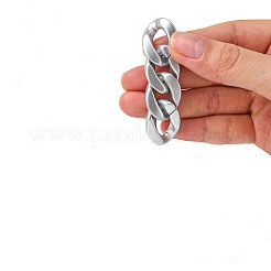 手作りのスプレー塗装アクリルカーブチェーン  クイックリンクチェーン  銀  22x16x5.3mm  39.37インチ（1m）/連&nbsp;AJEW-JB00894-01