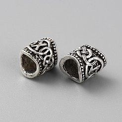 合金ヨーロピアンビーズ  大穴ビーズ  rune / futhark / futhorc  アンティークシルバー  9x10x9mm  穴：5.5x6mm  24個/セット&nbsp;FIND-WH0139-19AS