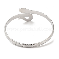 Non-Tarnish 304 Stainless Steel Snake Open Cuff Bangles&nbsp;BJEW-L682-011P