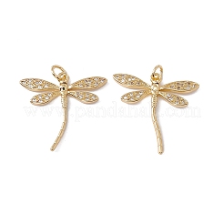 Brass Micro Pave Clear Cubic Zirconia Pendants&nbsp;KK-G439-29G