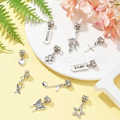 10Pcs 10 Styles Tibetan Style Alloy European Dangle Charms&nbsp;PALLOY-FZ00003