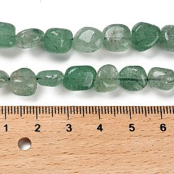天然の緑のイチゴクォーツビーズ連売り  ナゲット  タンブルストーン  7~13x4.5~10x4.5~10mm  穴：1.2mm  約44~46個/連  15.08~16.14インチ（38.3~41cm）&nbsp;G-P497-01E-23