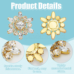2Pcs Flower Rhinestone Ornament Accessories&nbsp;DIY-FG0006-42G-02
