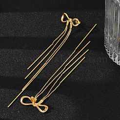 304 Stainless Steel Tassel Stud Earrings&nbsp;EJEW-F353-04G