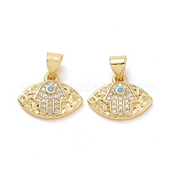 Brass Micro Pave Cubic Zirconia Pendants&nbsp;ZIRC-F134-16G