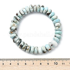 天然ラリマービーズのストレッチブレスレット（女性用・男性用）  ロンデル  内径：1.97インチ（5cm）&nbsp;BJEW-JB14034