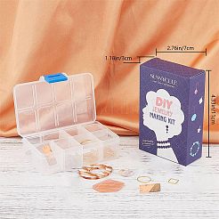 DIYイヤリング作成キット  酢酸セルロース（樹脂）ペンダントを含む  304ステンレススチールリンク  真鍮製のリンキングリングとピアスフック  ミックスカラー  17~43.5x10~34x2.5~3mm  穴：1.2~1.5mm  18pc&nbsp;DIY-SC0013-09