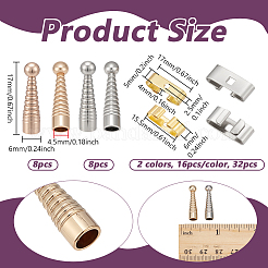 32Pcs 2 Colors Brass Bolo Tie Slide Clasps&nbsp;KK-NB0004-20