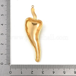 304ステンレススチールエナメルビッグペンダント  ゴールドカラー  ペッパーチャーム  グリーン  55.5x17.5x7mm  穴：1.5mm&nbsp;STAS-Z153-02G-02